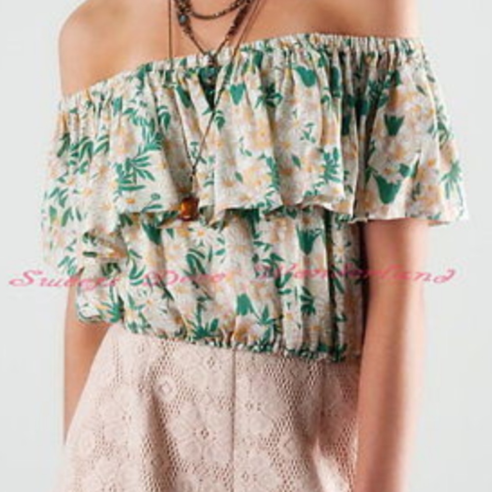 Urban Outfitters Floral Off Shoulder Top